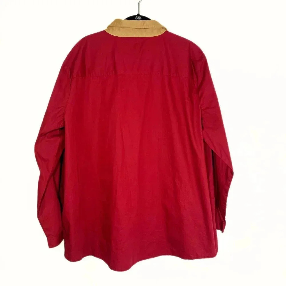 Bobbie Brooks Women's Embroidered Button Down Top Plus Size 22W/24W Red - Picture 2 of 7